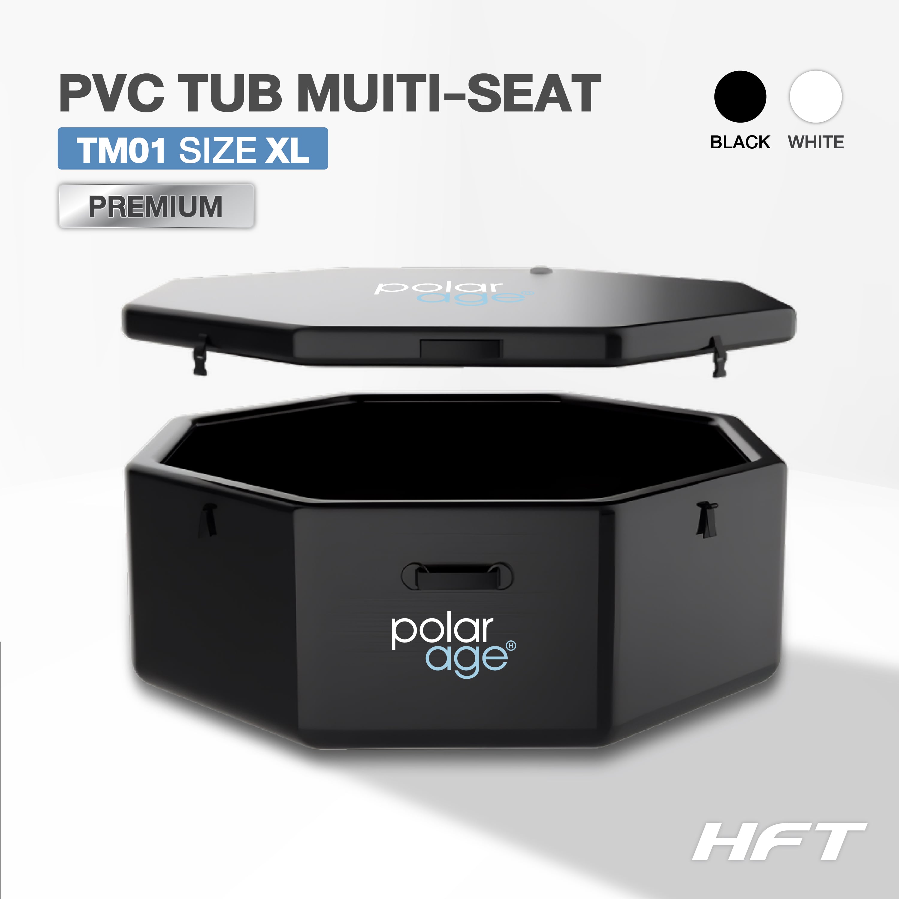 อ่างแช่น้ำเย็น HOMEFITTOOLS รุ่น PVC TUB MUITI SEAT MODEL01 XL แบบนอน ทรง 8 เหลี่ยม ICE BATH_1